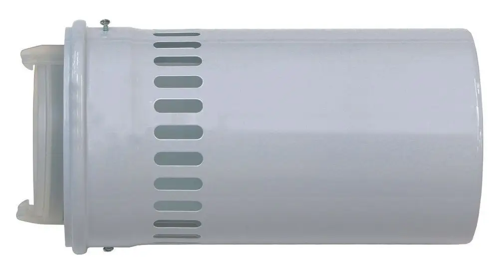 Weißes Rohr mit Zuluftschlitzen und seitlicher Aufnahme. Teil eines Belüftungssystems, möglicherweise von Vaillant, für Luftzirkulation in Gebäuden.
